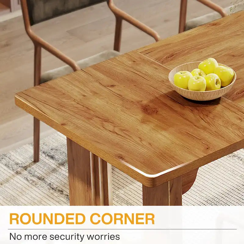 Mesa de comedor rectangular blanca de 70.89" – Con capacidad para 6-8 personas, MDF resistente a los arañazos