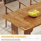 Mesa de comedor rectangular blanca de 70.89" – Con capacidad para 6-8 personas, MDF resistente a los arañazos