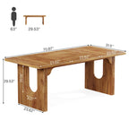 Mesa de comedor rectangular blanca de 70.89" – Con capacidad para 6-8 personas, MDF resistente a los arañazos