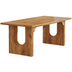 Mesa de comedor rectangular blanca de 70.89" – Con capacidad para 6-8 personas, MDF resistente a los arañazos