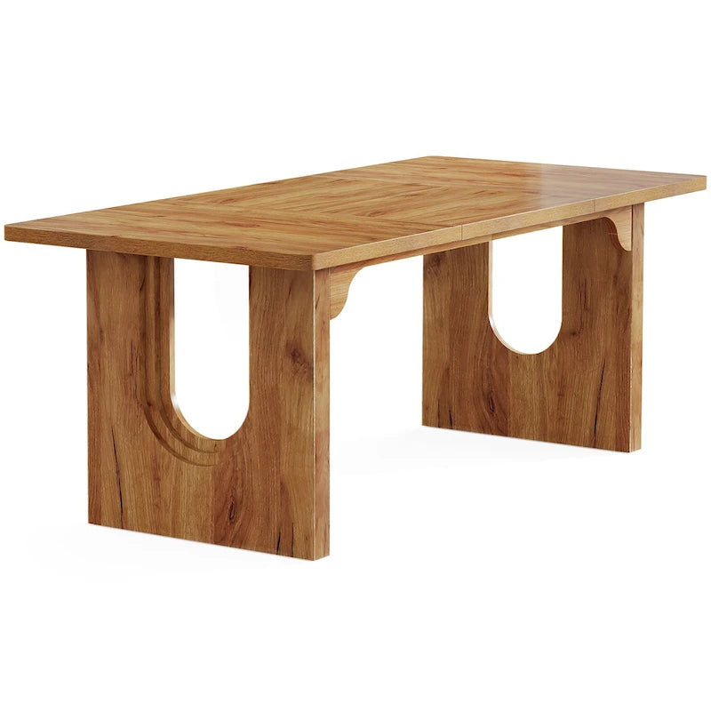 Mesa de comedor rectangular blanca de 70.89" – Con capacidad para 6-8 personas, MDF resistente a los arañazos