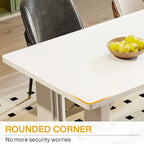 Mesa de comedor rectangular blanca de 70.89" – Con capacidad para 6-8 personas, MDF resistente a los arañazos