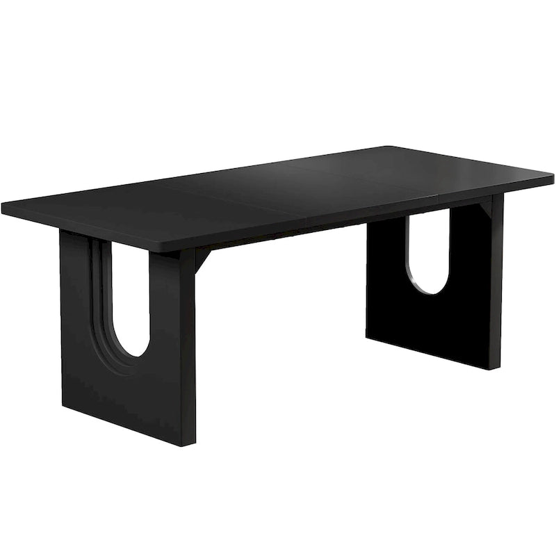 Mesa de comedor rectangular blanca de 70.89" – Con capacidad para 6-8 personas, MDF resistente a los arañazos