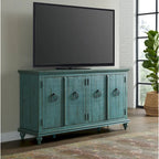 Mueble de TV de madera maciza de 65" – Centro multimedia rústico estilo granja, 5 colores