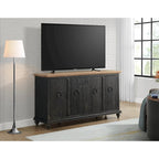 Mueble de TV de madera maciza de 65" – Centro multimedia rústico estilo granja, 5 colores