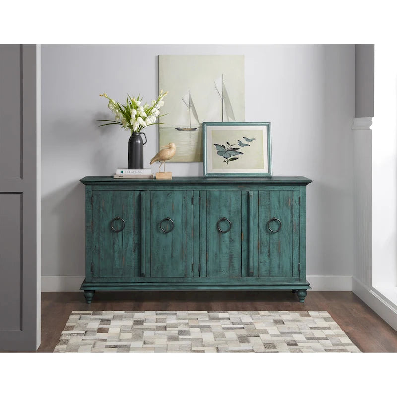 Mueble de TV de madera maciza de 65" – Centro multimedia rústico estilo granja, 5 colores