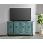 Mueble de TV de madera maciza de 65" – Centro multimedia rústico estilo granja, 5 colores