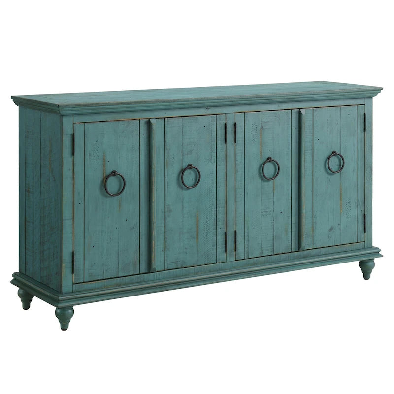 Mueble de TV de madera maciza de 65" – Centro multimedia rústico estilo granja, 5 colores