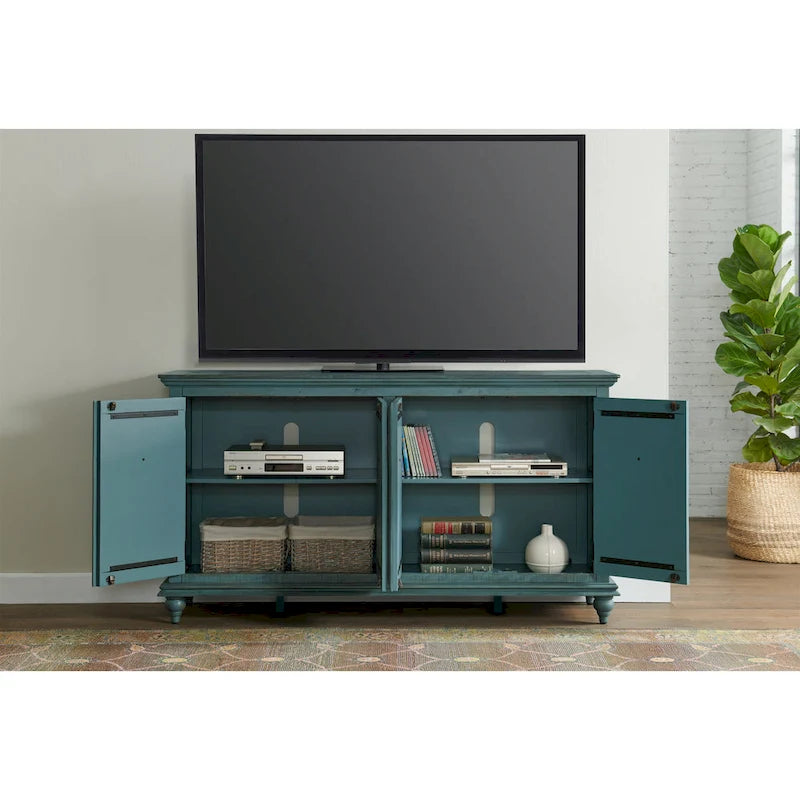 Mueble de TV de madera maciza de 65" – Centro multimedia rústico estilo granja, 5 colores