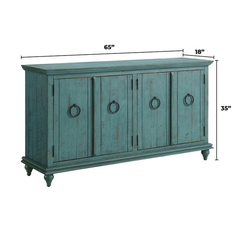 Mueble de TV de madera maciza de 65" – Centro multimedia rústico estilo granja, 5 colores