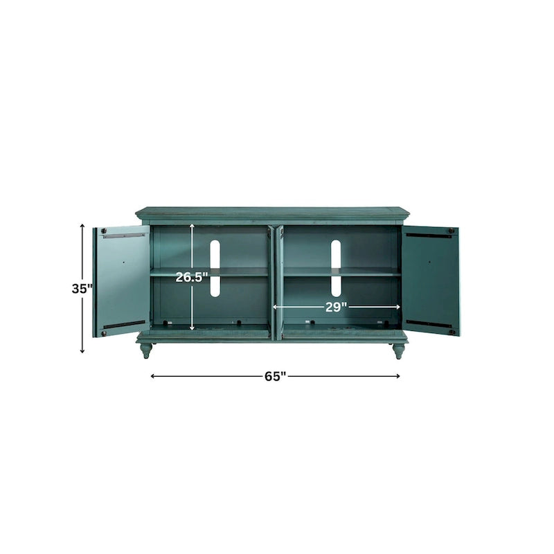 Mueble de TV de madera maciza de 65" – Centro multimedia rústico estilo granja, 5 colores