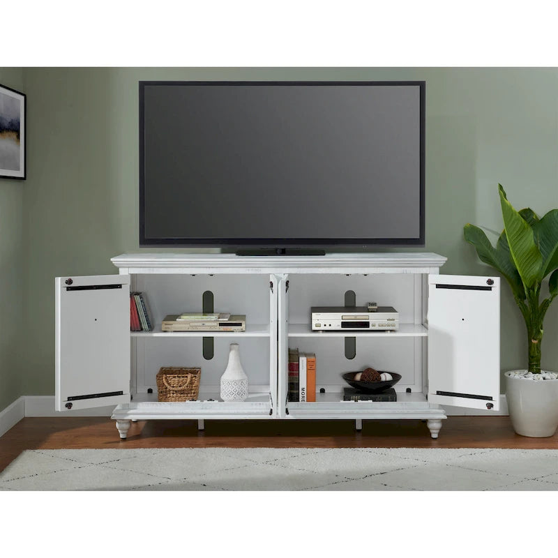 Mueble de TV de madera maciza de 65" – Centro multimedia rústico estilo granja, 5 colores