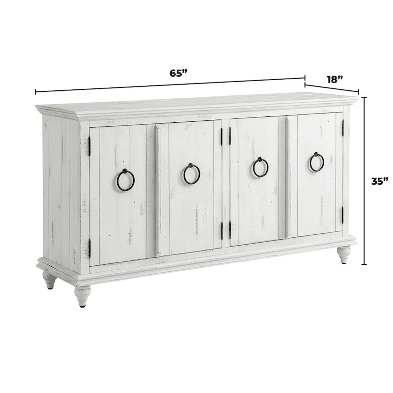 Mueble de TV de madera maciza de 65" – Centro multimedia rústico estilo granja, 5 colores