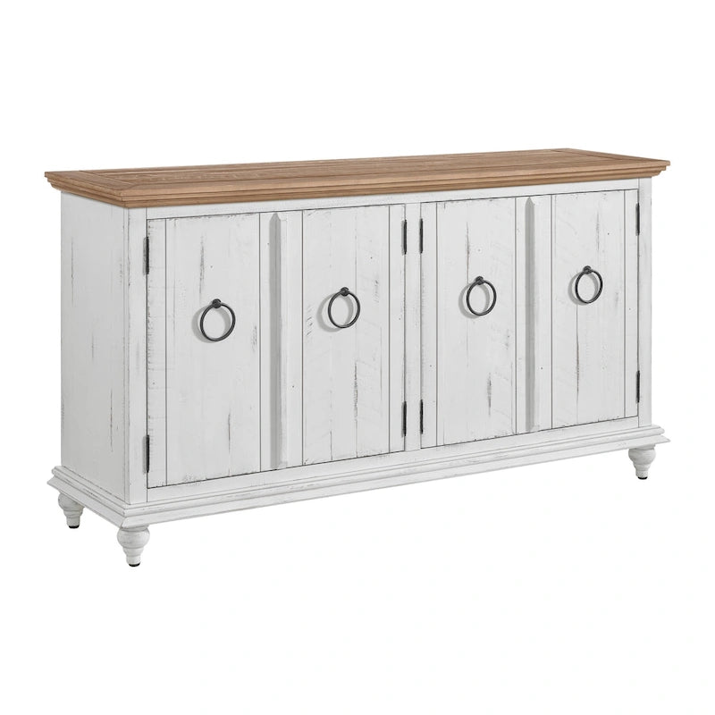 Mueble de TV de madera maciza de 65" – Centro multimedia rústico estilo granja, 5 colores