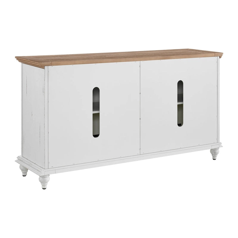 Mueble de TV de madera maciza de 65" – Centro multimedia rústico estilo granja, 5 colores