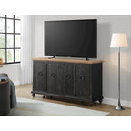 Mueble de TV de madera maciza de 65" – Centro multimedia rústico estilo granja, 5 colores