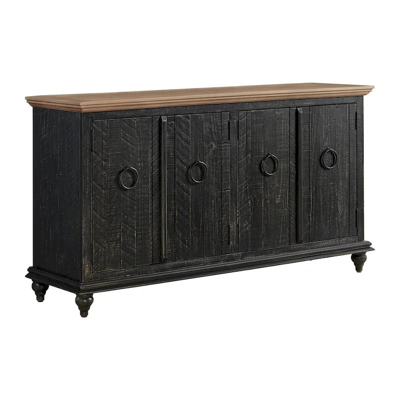 Mueble de TV de madera maciza de 65" – Centro multimedia rústico estilo granja, 5 colores