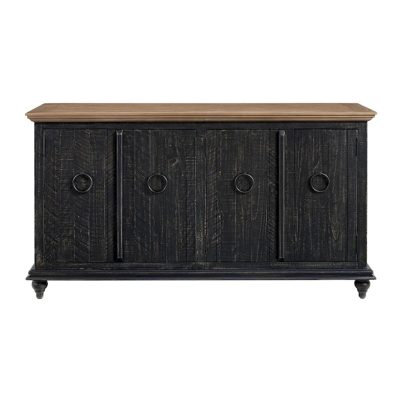 Mueble de TV de madera maciza de 65" – Centro multimedia rústico estilo granja, 5 colores