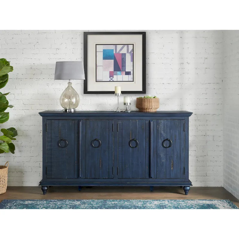 Mueble de TV de madera maciza de 65" – Centro multimedia rústico estilo granja, 5 colores