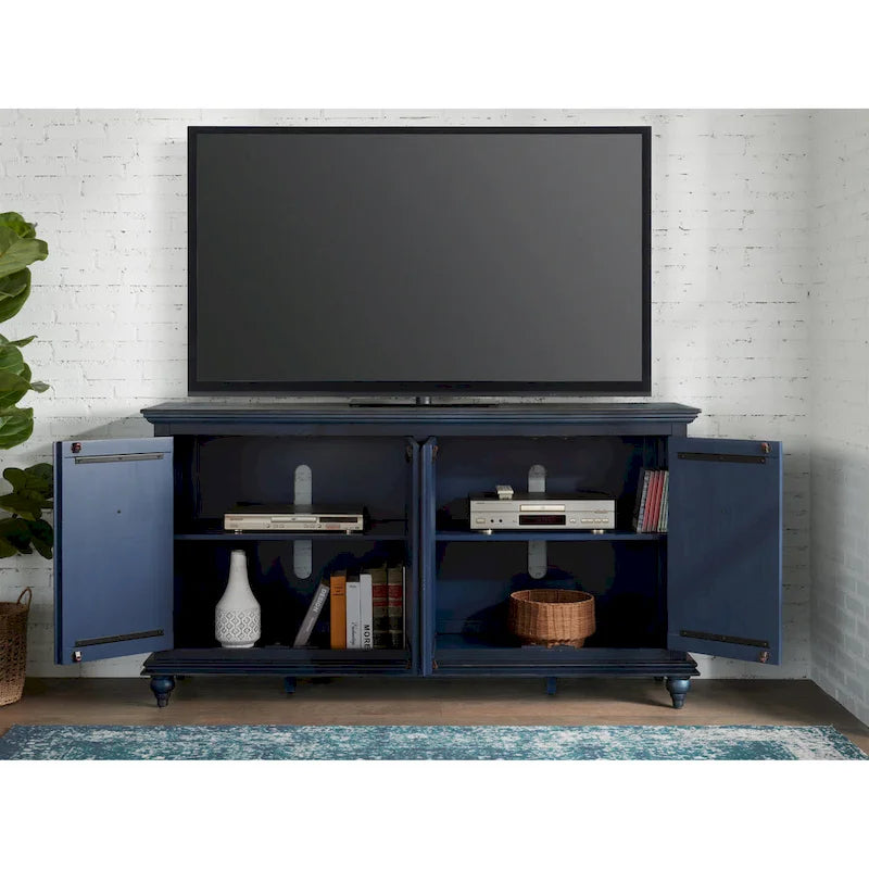 Mueble de TV de madera maciza de 65" – Centro multimedia rústico estilo granja, 5 colores