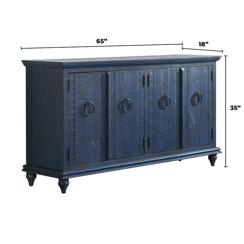 Mueble de TV de madera maciza de 65" – Centro multimedia rústico estilo granja, 5 colores
