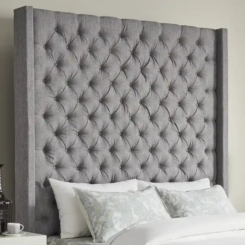 Cabecero tapizado Wingback con botones decorativos – Elegante acento para el dormitorio