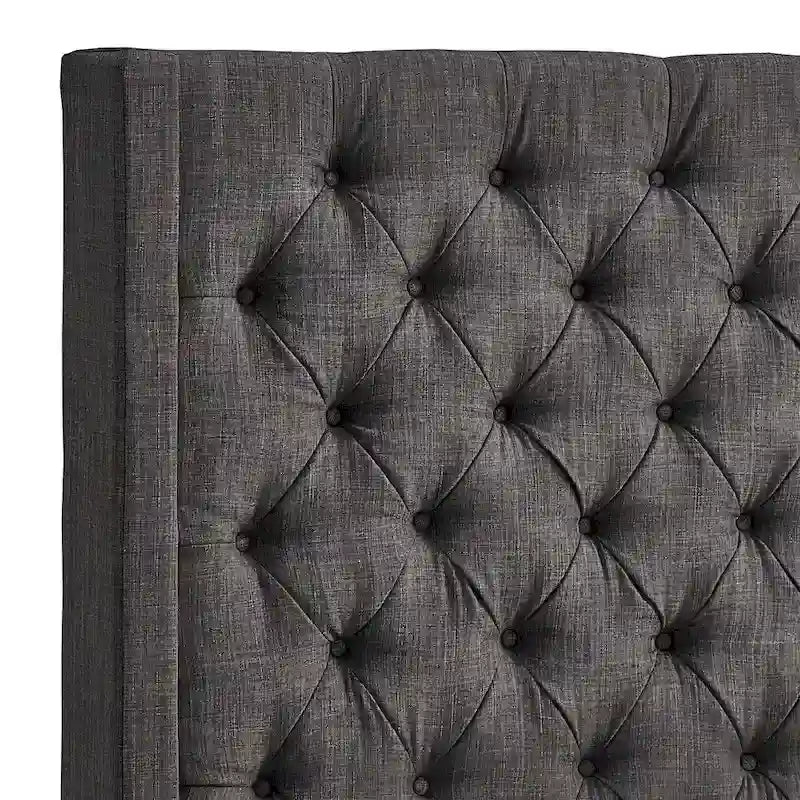 Cabecero tapizado Wingback con botones decorativos – Elegante acento para el dormitorio