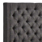 Cabecero tapizado Wingback con botones decorativos – Elegante acento para el dormitorio