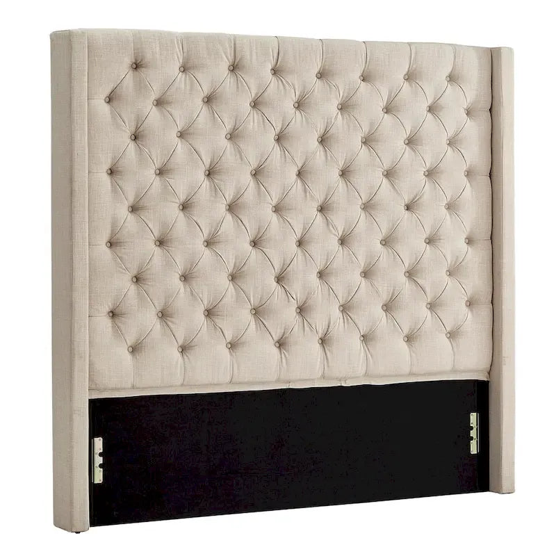 Cabecero tapizado Wingback con botones decorativos – Elegante acento para el dormitorio