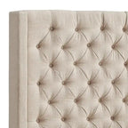 Cabecero tapizado Wingback con botones decorativos – Elegante acento para el dormitorio