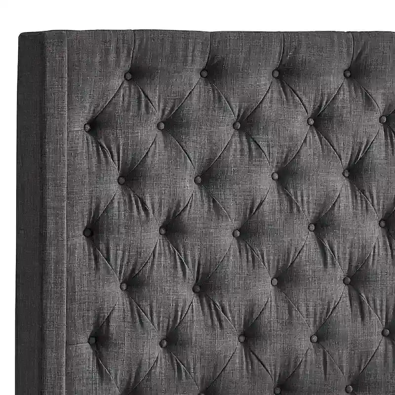 Cabecero tapizado Wingback con botones decorativos – Elegante acento para el dormitorio
