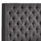 Cabecero tapizado Wingback con botones decorativos – Elegante acento para el dormitorio