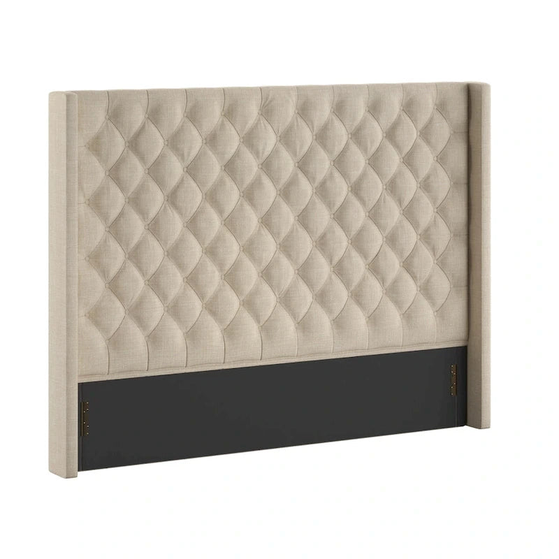 Cabecero tapizado Wingback con botones decorativos – Elegante acento para el dormitorio