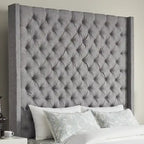 Cabecero tapizado Wingback con botones decorativos – Elegante acento para el dormitorio