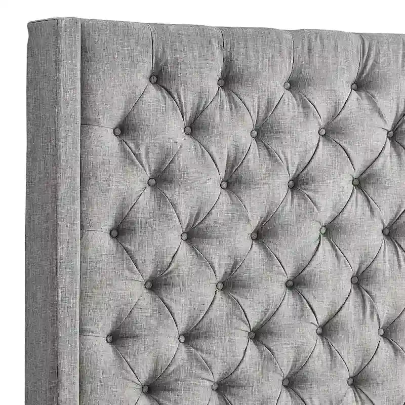 Cabecero tapizado Wingback con botones decorativos – Elegante acento para el dormitorio