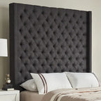 Cabecero tapizado Wingback con botones decorativos – Elegante acento para el dormitorio