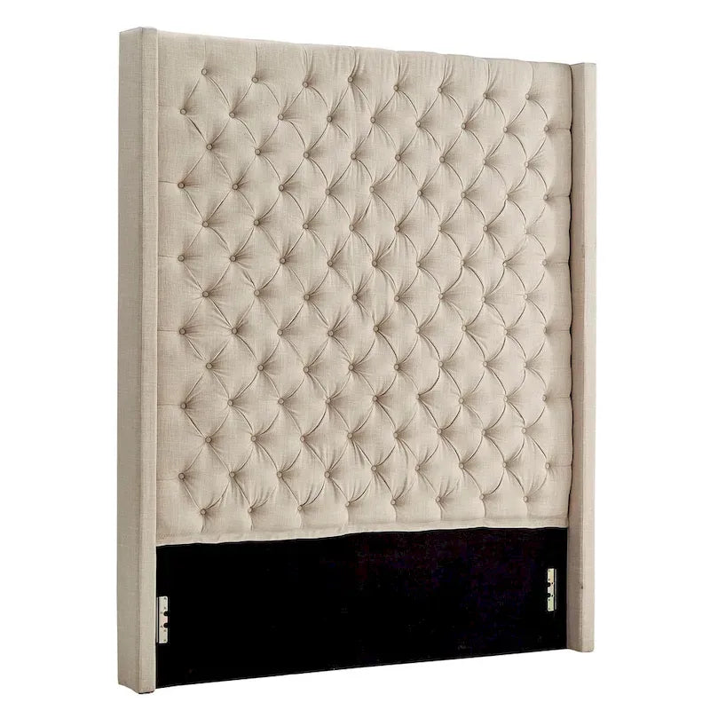 Cabecero tapizado Wingback con botones decorativos – Elegante acento para el dormitorio