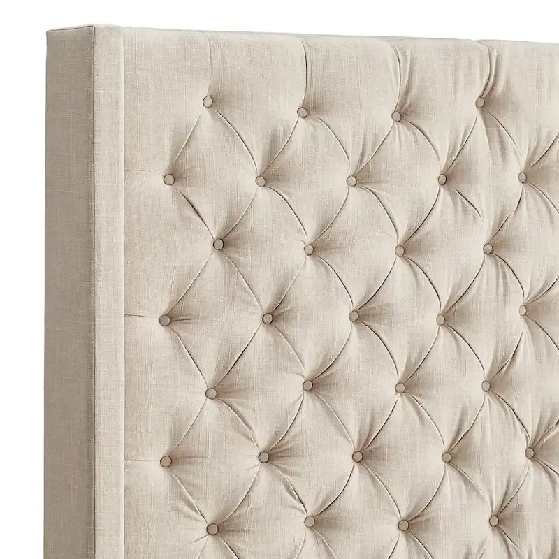 Cabecero tapizado Wingback con botones decorativos – Elegante acento para el dormitorio