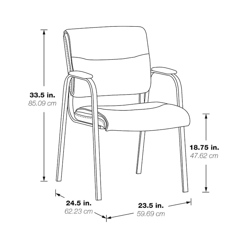 Sillón para invitados de piel sintética y estructura con acabado negro