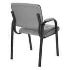 Sillón para invitados de piel sintética y estructura con acabado negro