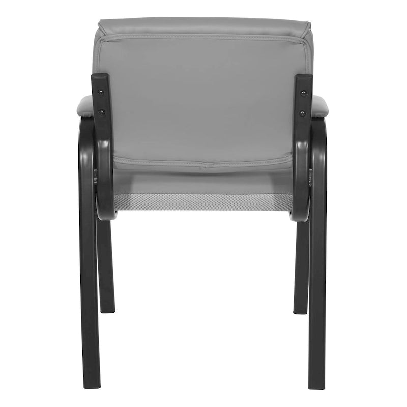 Sillón para invitados de piel sintética y estructura con acabado negro