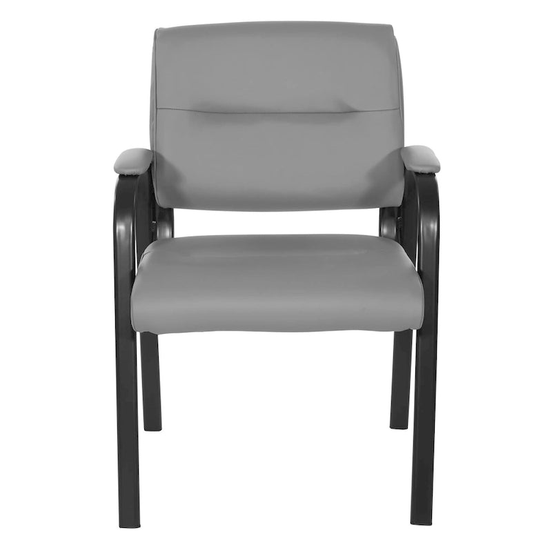 Sillón para invitados de piel sintética y estructura con acabado negro