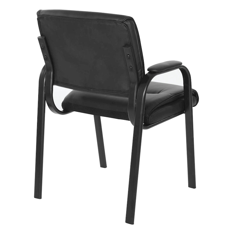 Sillón para invitados de piel sintética y estructura con acabado negro