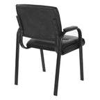 Sillón para invitados de piel sintética y estructura con acabado negro