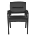 Sillón para invitados de piel sintética y estructura con acabado negro