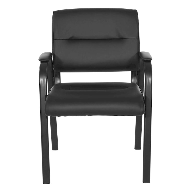 Sillón para invitados de piel sintética y estructura con acabado negro