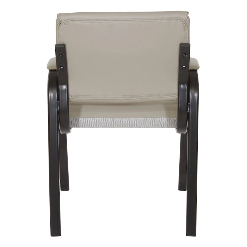 Sillón para invitados de piel sintética y estructura con acabado negro