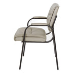 Sillón para invitados de piel sintética y estructura con acabado negro