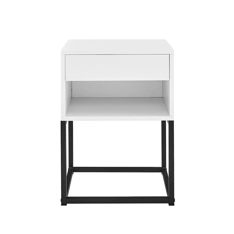 Mesita auxiliar sencilla con cajón y estante – Mesa auxiliar versátil para cualquier habitación