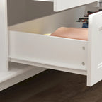 Armario ropero de madera de 63" – Laca blanca, 4 puertas y 2 cajones